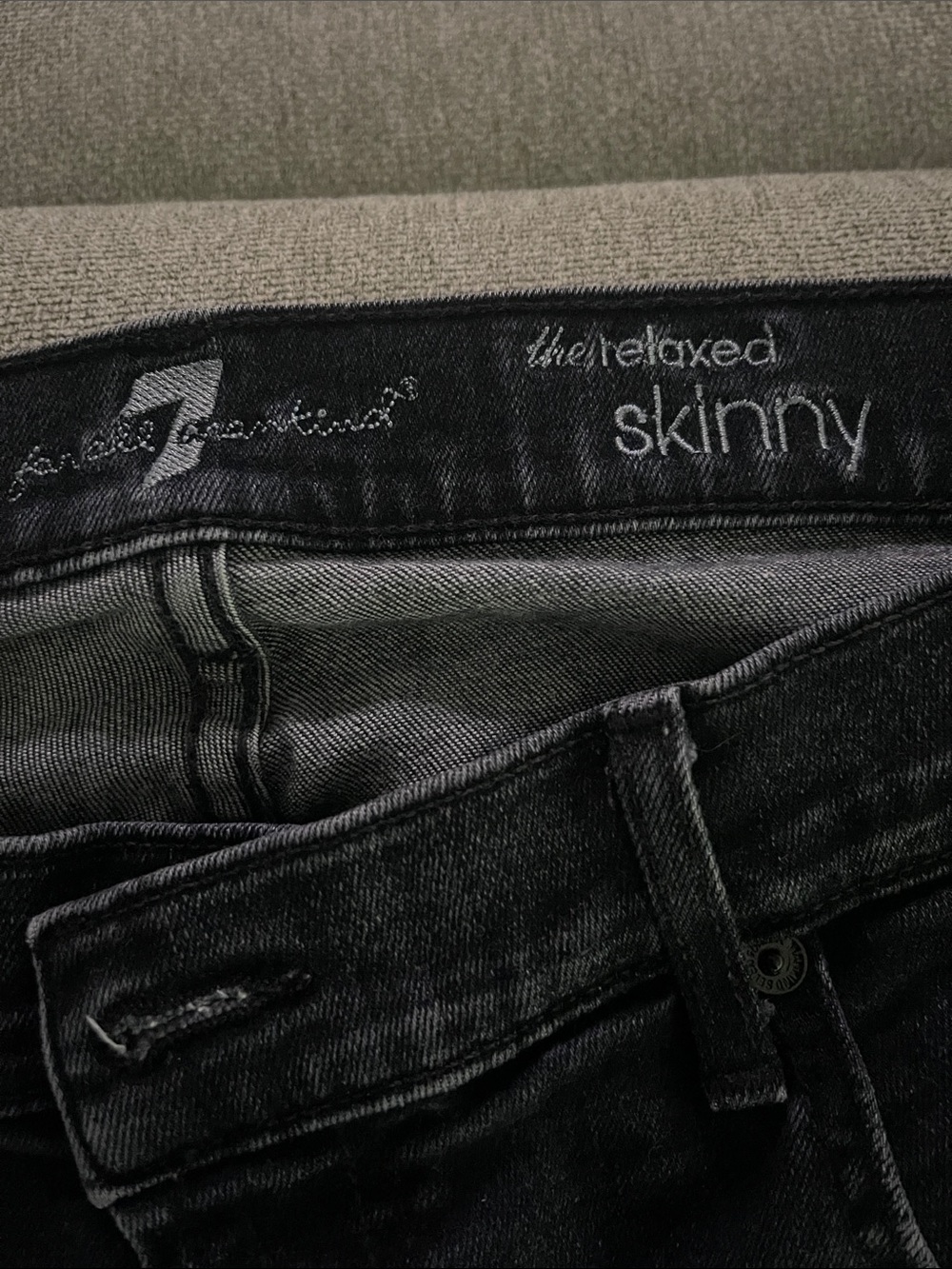 7 For All Mankind Washed Black Relaxed Skinny Jeans